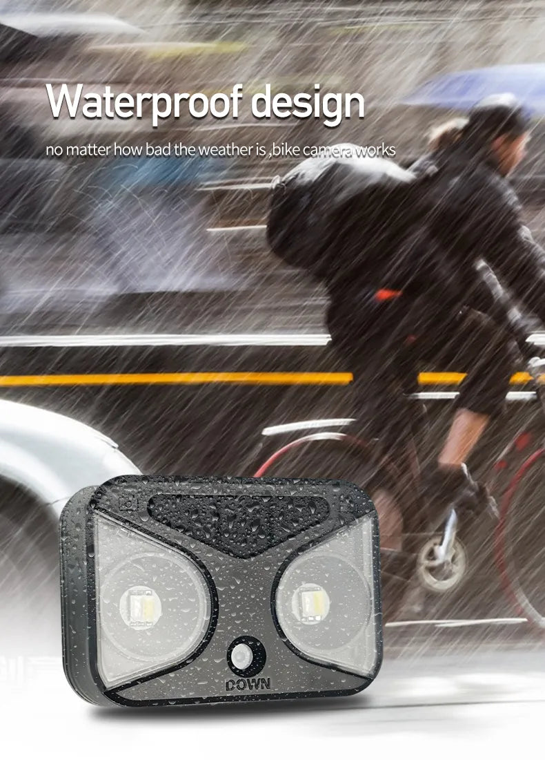 Cámara de visión trasera para bicicleta 1080P, con luz impermeable.