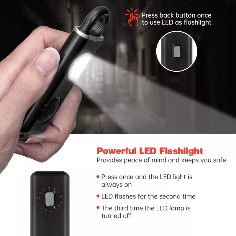 Dispositivo de alarma de autodefensa 130Db, llavero led, linterna, ala –  Trend Smart Future
