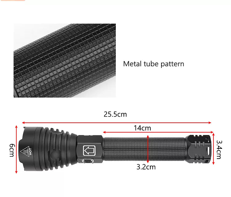 Linterna Led Recargable, 2000 lúmenes