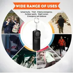 Dispositivo de alarma de autodefensa 130Db, llavero led, linterna, alarma personal