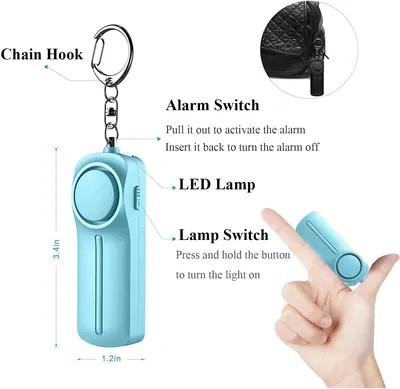 Dispositivo de alarma de autodefensa 130Db, llavero led, linterna, alarma personal