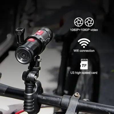 Cámara Dvr para bicicletas y motocicletas, videocámara frontal y trasera Dual de 1080P.